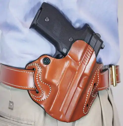 DeSantis Speed Scabbard Holster for M&P 9/40/45C - Right Handed, Leather, Tan