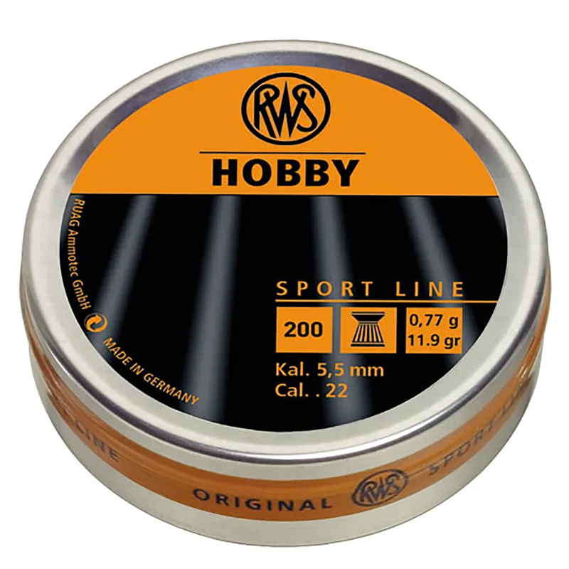 RWS/Umarex Hobby Sport Line .22 Caliber Lead Pellets - 200 Count Tin