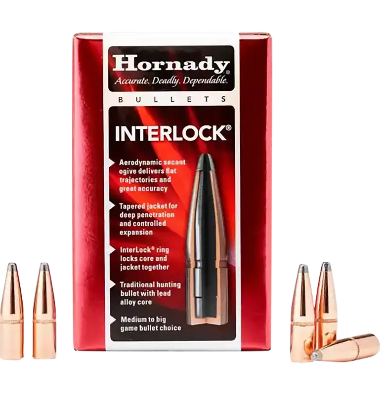 Hornady InterLock .358 200gr RN Bullets - 100/Box, 15/Case
