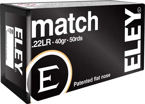 ELEY Match 22LR 40GR EPS - 50 Rounds, 100 Boxes per Case