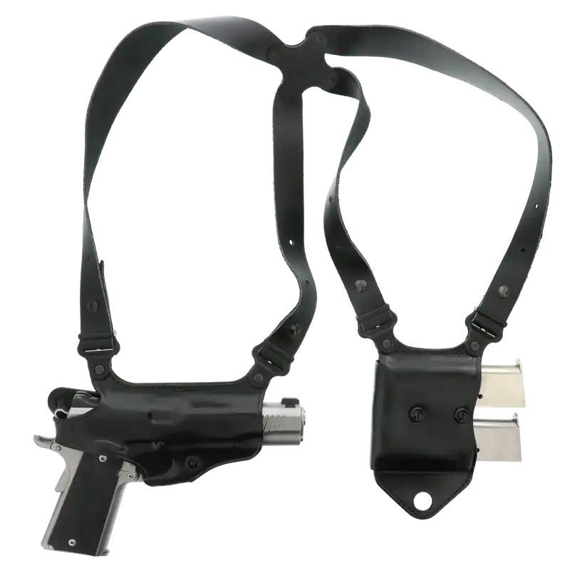 Galco Miami Classic II Shoulder Holster for 1911, Black Leather, Right Hand, Fits Up to 56" Chest, 3.5" Barrel