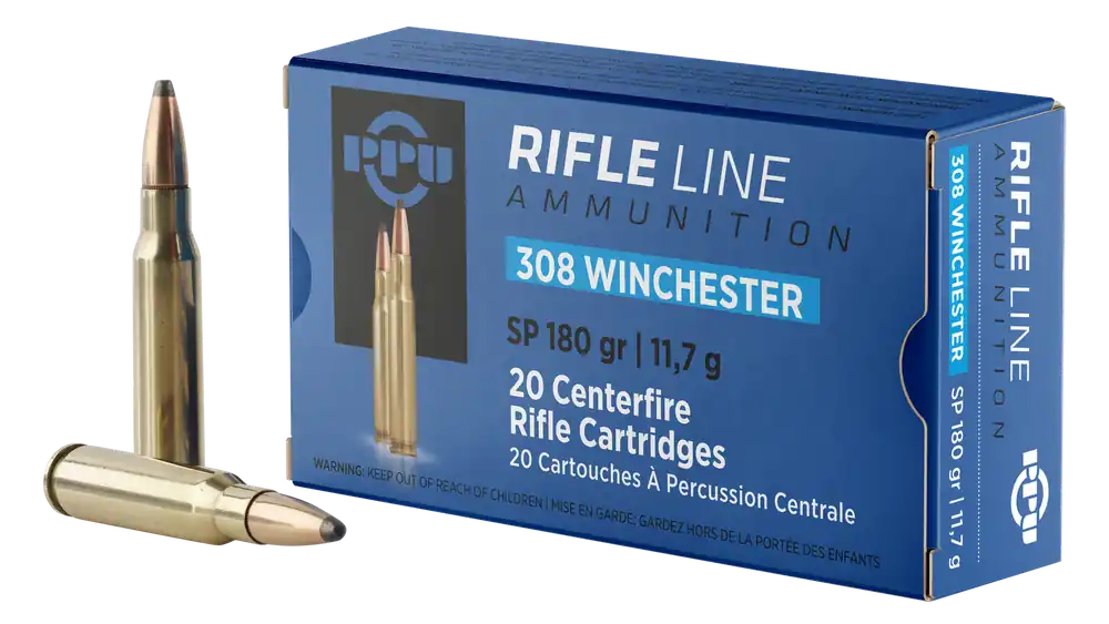 PPU PP3083 .308 Win 180gr SP Rifle Ammo - 20 Rounds/Box