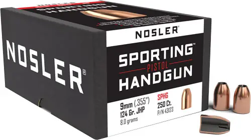 Nosler 9mm .355 124GR JHP Bullets - 250 Count