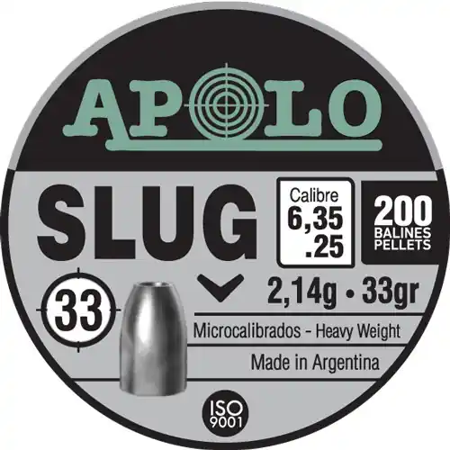 200 Pack Hatsan Apolo .25 Caliber Slug 33 Grain