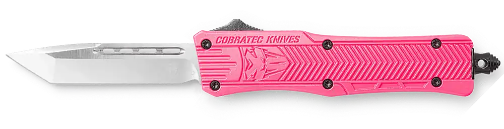 CobraTec CTK-1 Small OTF Tanto Knife with Pink Handle and Glass Breaker