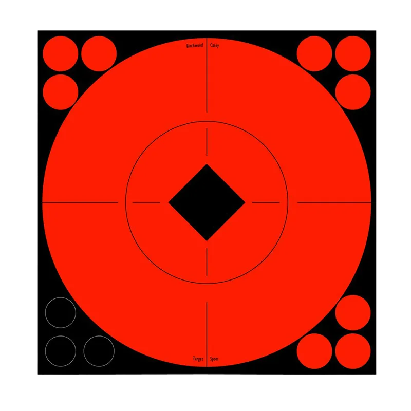 Birchwood Casey 33916 Self-Adhesive Bullseye Target Spots, 8" Black/Red, 8-Pack