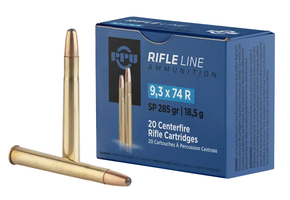 PPU PP9374 9.3x74R 285gr Soft Point Rifle Ammo - 20/Box, 10/Case