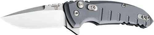 Hogue X1 Microflip 2.75" Folding Knife with Drop Point Blade and Aluminum Frame - Gray