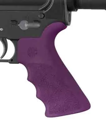 Purple Hogue AR-15 Beavertail Grip with Finger Grooves