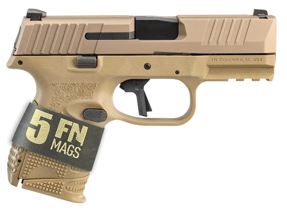 FN 66101643 509C 9mm Luger Pistol, 24+1 Capacity, FDE Finish, 5 Mags