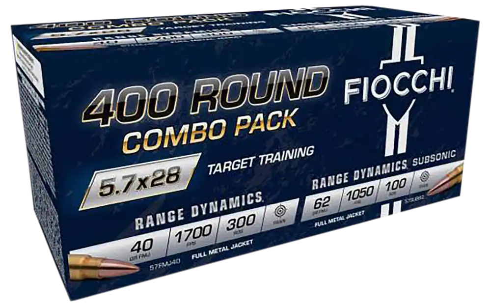 Fiocchi 57COMSUB Hyperformance 5.7x28mm FMJ 400rds Combo Pack