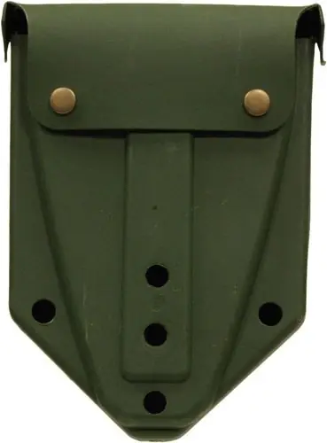 Military Tri-Fold Shovel with Case, 23" Open, Black/Red Rock