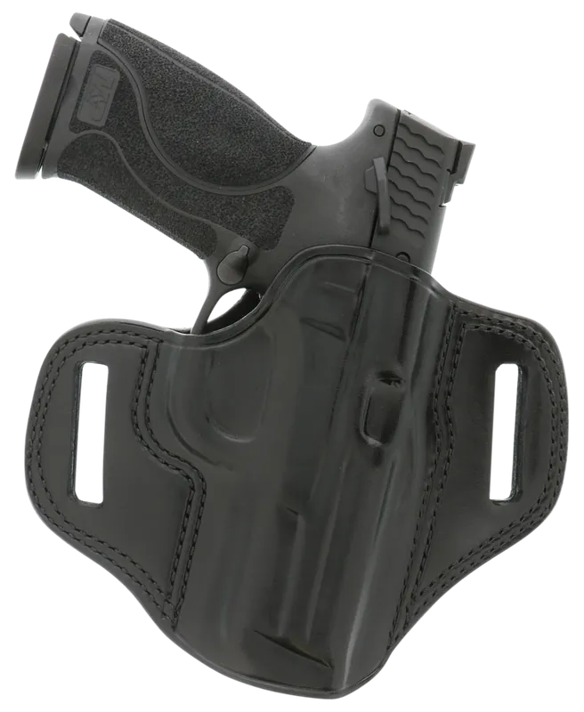 Galco CM226B Combat Master OWB Black Leather Holster for Glock & CZ-P10C, Right Hand, 1.75" Belt