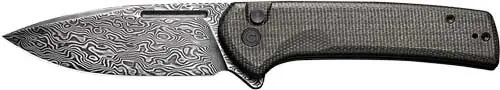 CIVIVI Conspirator 3.48" Dark Green Micarta/Black Damascus Knife