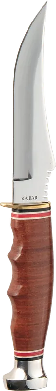Ka-Bar 1233 Skinner Knife with Leather Handle and Sheath