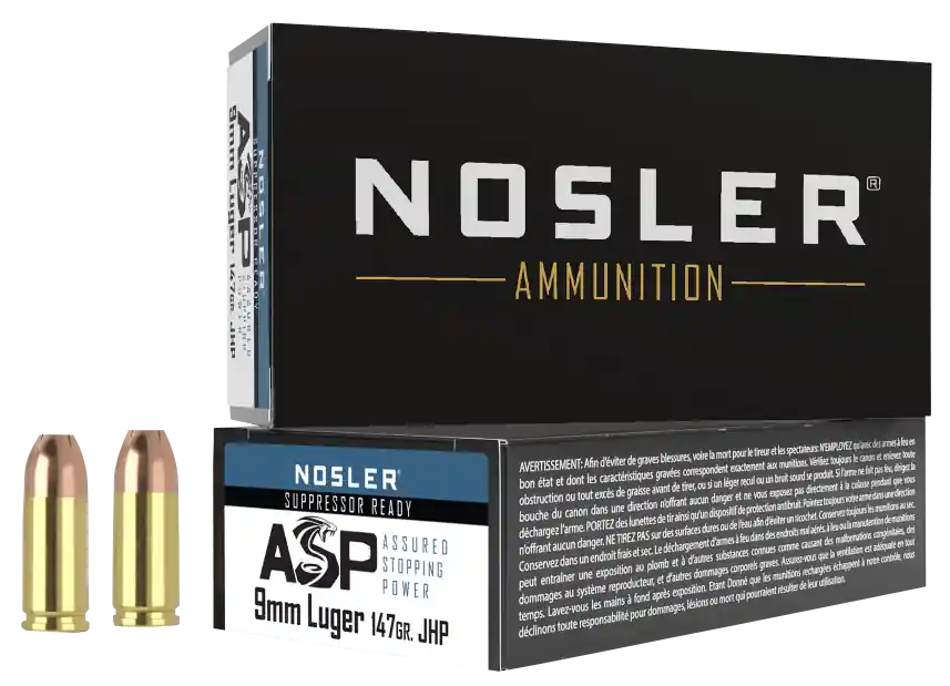 Nosler 9mm Luger 147gr JHP Ammo - 50 Rounds/Box