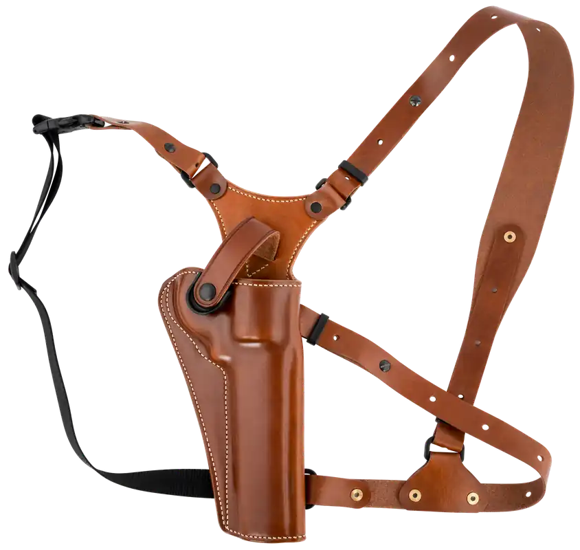 Galco GA128 Great Alaskan Tan Leather Shoulder Holster for Ruger GP100 & S&W L Frame, Right Hand, Fits Up to 54" Chest