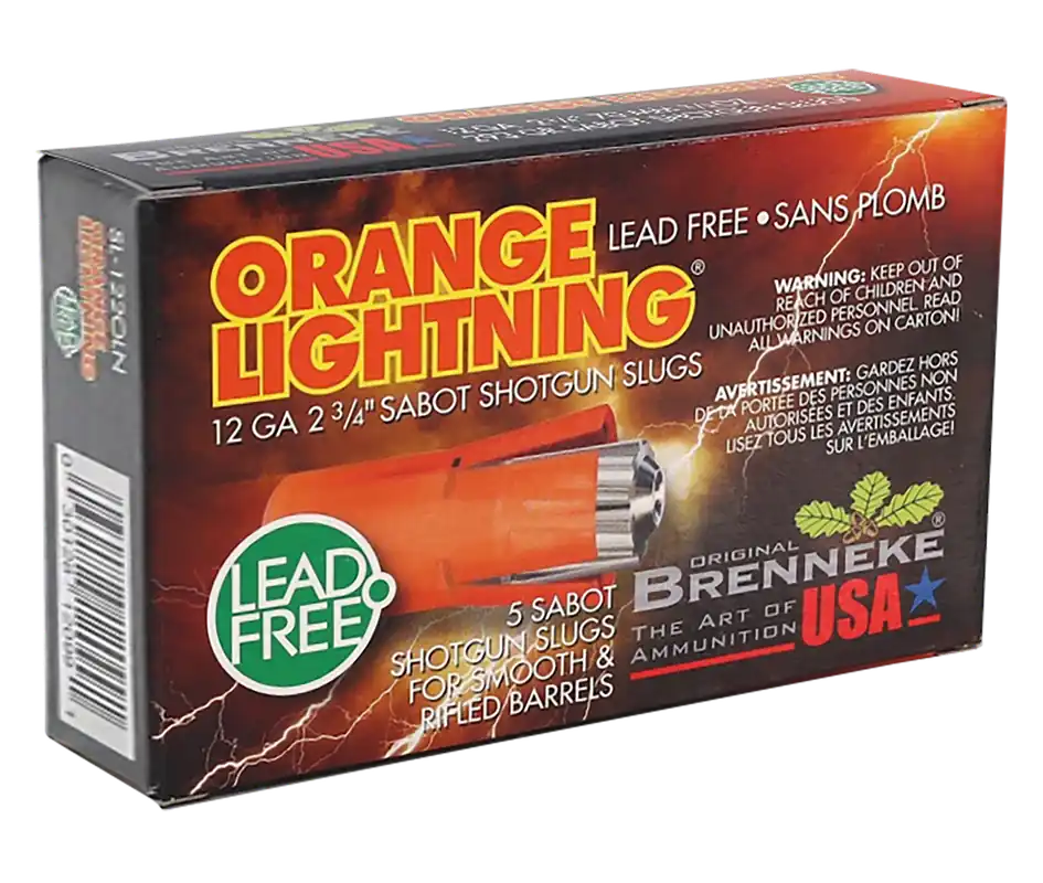 Brenneke SL122OLN Orange Lightning 12 Gauge 2.75" Slug Shot - 5RD 10BX/CS
