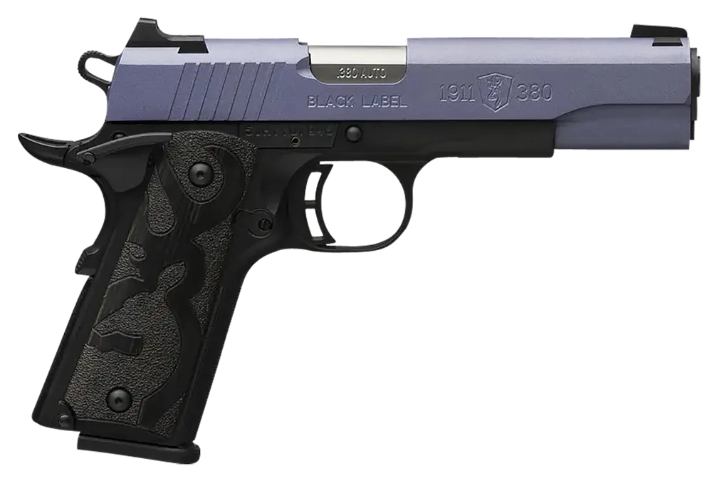 Browning 1911-380 Black Label Full Size - 8+1 Capacity, 4.25" Barrel, Crushed Orchid Cerakote Slide