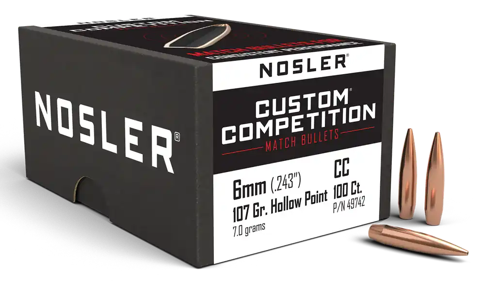Nosler Custom Competition 6mm 107gr HPBT 100 Count