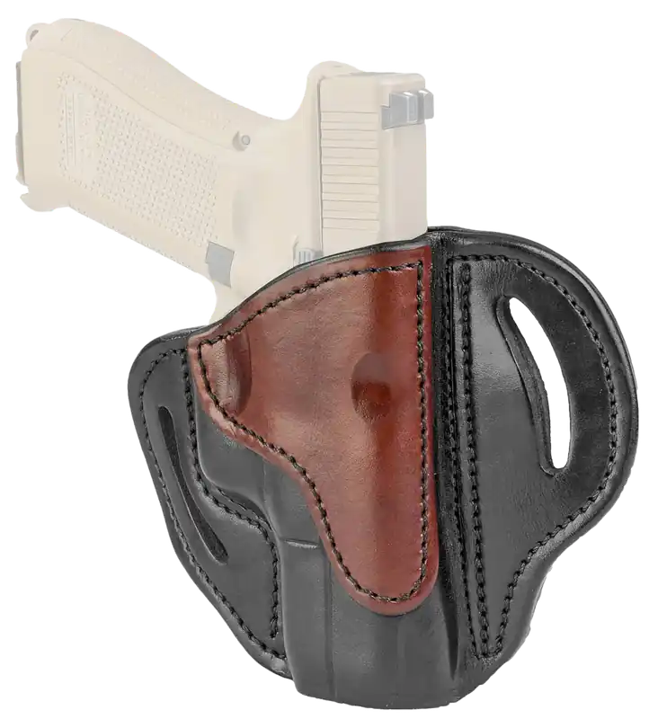 1791 Gunleather BH2.1 OWB Leather Holster for Glock 17/S&W M&P Shield/Springfield XD - Right Handed, Black/Brown