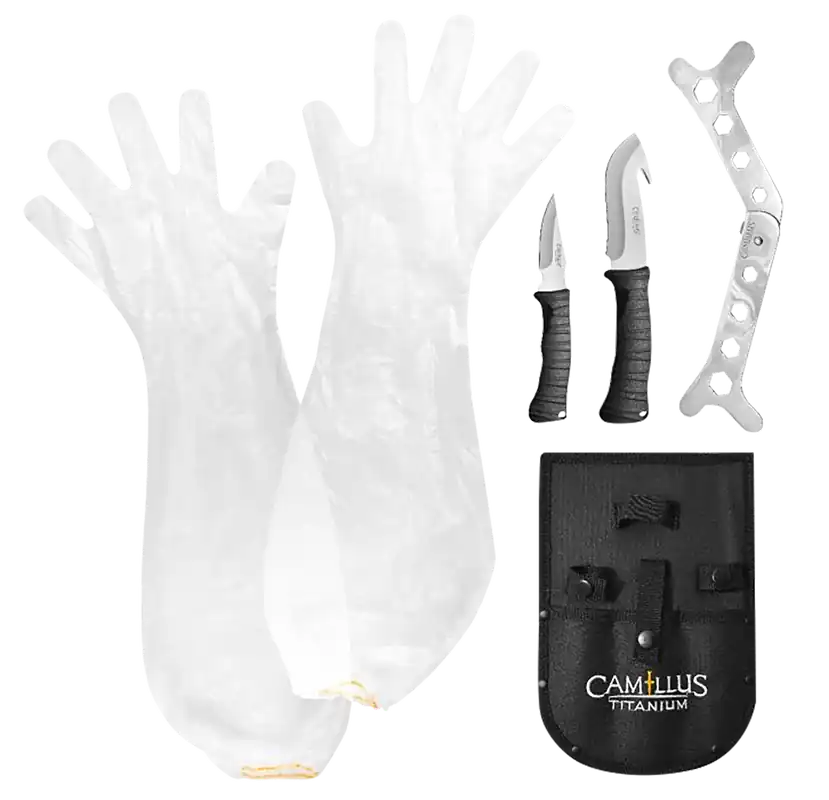 Camillus 19439 Hunting Kit: 5-Piece Fixed Caper/GutHook with Titanium Nitride Coating