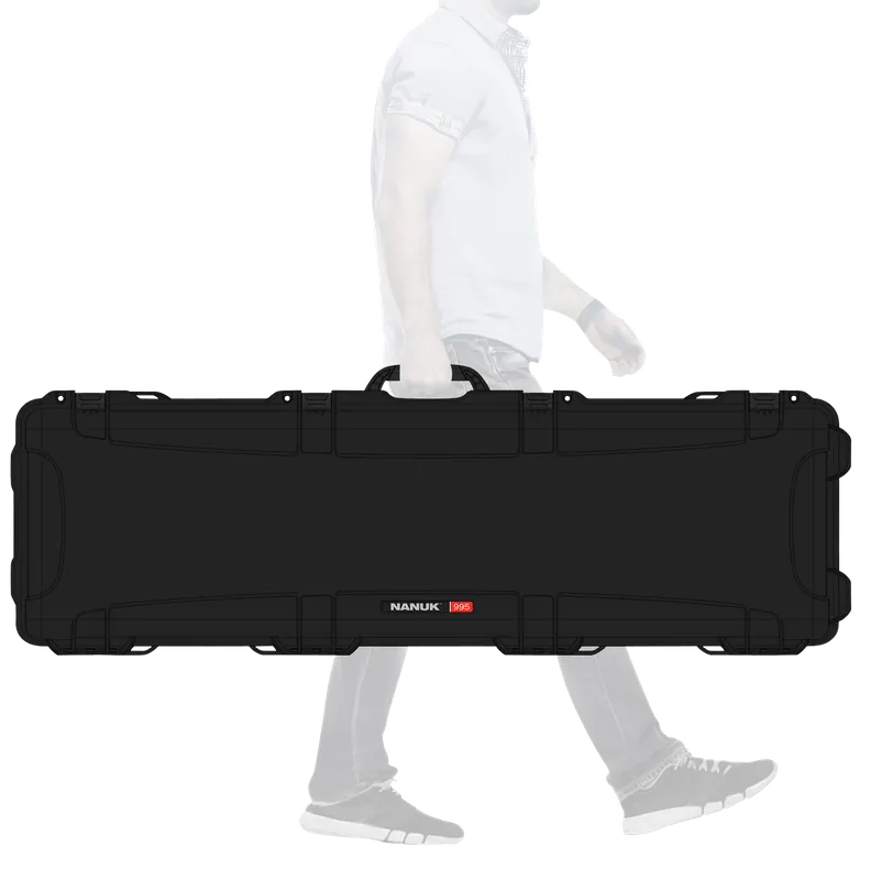 Nanuk 995 Waterproof 52" Black Polymer Case with Foam Padding