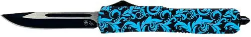TEAL 3.1" BLACK DROP POINT TEMPLAR KNIFE SLIM OTF MAIDEN