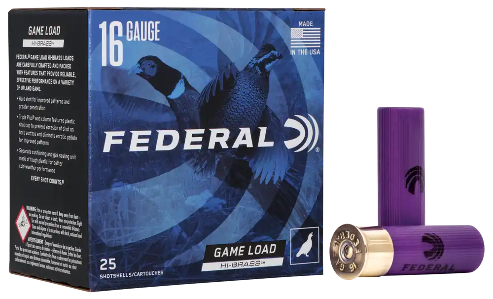 Federal H1634 Game-Shok 16 Gauge 2.75" 1 1/8oz #4 Shot, 25 Rounds per Box