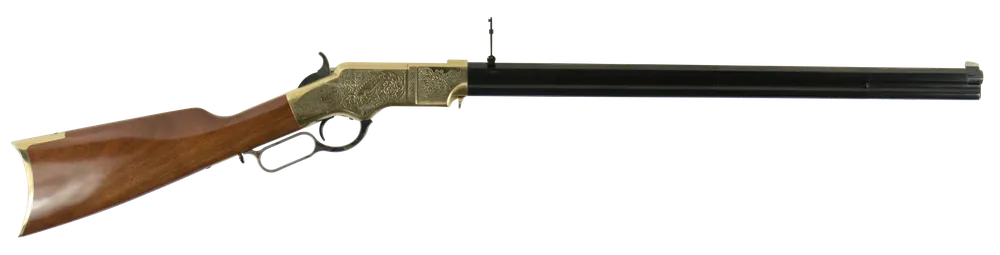 1860 Brass Engraved 44-40 Win Rifle with Blued Octagon Barrel and Walnut Stock