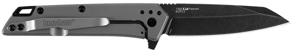 Kershaw 1365X Misdirect Folding Knife with Black Oxide Reverse Tanto Blade and Stainless Steel Handle