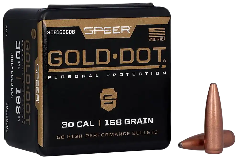 Speer Gold Dot .30 Cal 168gr Soft Point Ammunition - 50 Box/20 Case