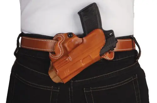 DeSantis Small of Back Holster for M&P 9/40 - Right Handed, Leather, Tan