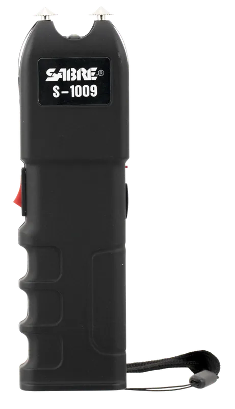 Sabre S1009 Tactical Stun Gun with Flashlight - 1.25 uC Pain Rating, Black Plastic