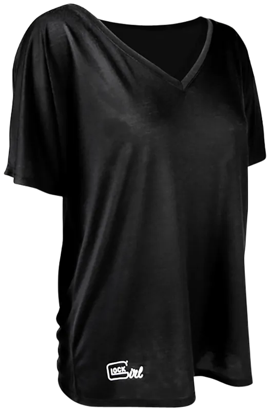 Glock Girl Black V-Neck Medium Cotton Tee