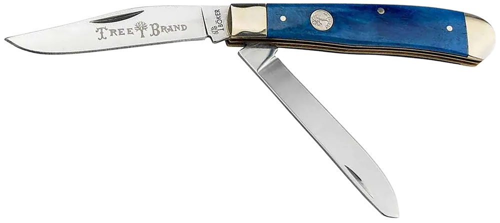 Boker 110828 Trapper 2.0 Knife with D2 Steel Blades and Blue Jigged Bone Handle