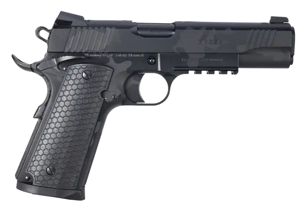 Girsan MC1911 S Untouchable 45 ACP Pistol with Black Camo Finish and Picatinny Rail