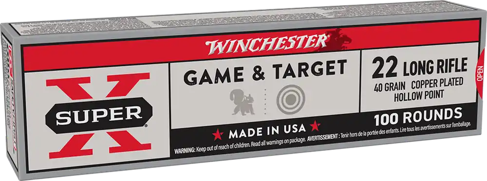 Winchester Super X .22LR 40gr Power Point Copper Plated Ammo - 100/Box