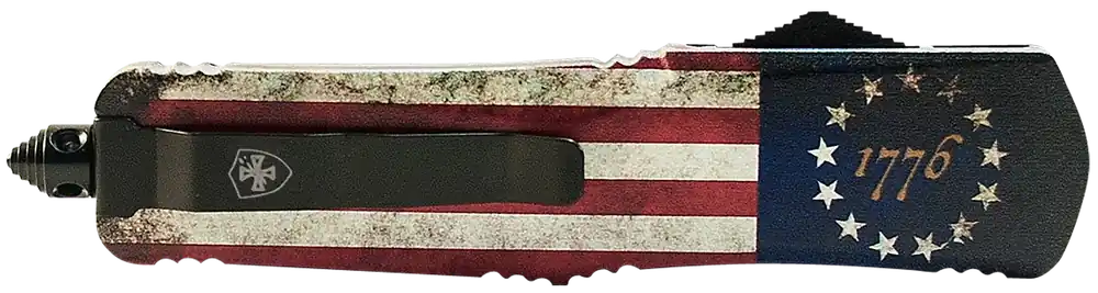 Templar Knife Gen II Betsy Ross Flag OTF with Black Oxide Blade and Aluminum Handle