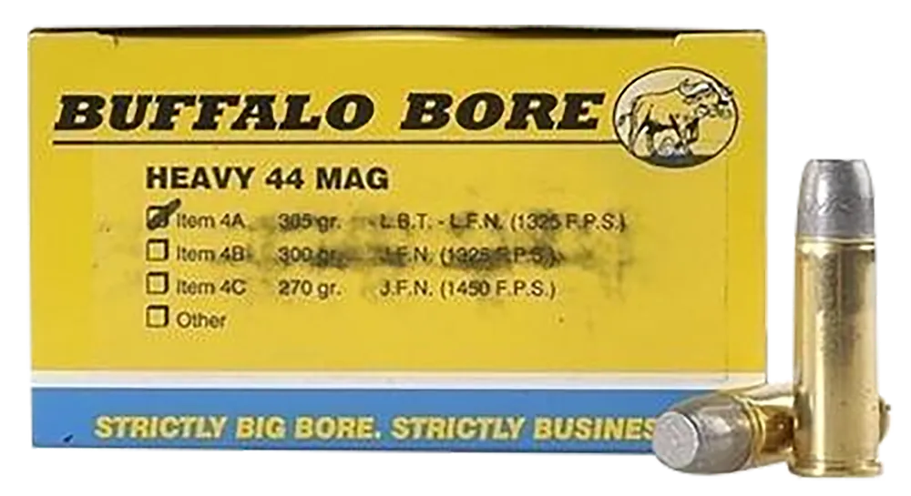 Buffalo Bore 44 Rem Mag 305gr Hard Cast Lead Ammo - 20/Box