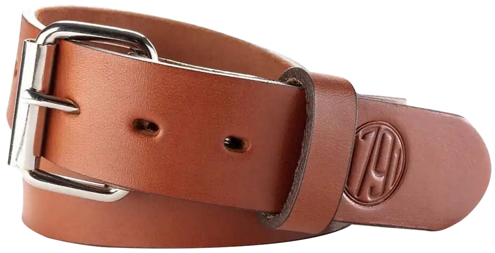 Classic Brown Leather Gun Belt with Buckle Closure - 1.50" Wide, Size 44/48