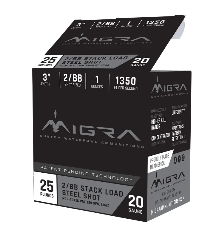 Migra Ammunitions M20S46 20 Gauge 3" 1oz 4/6 Shot - 25 Rounds Per Box, 10 Boxes Per Case