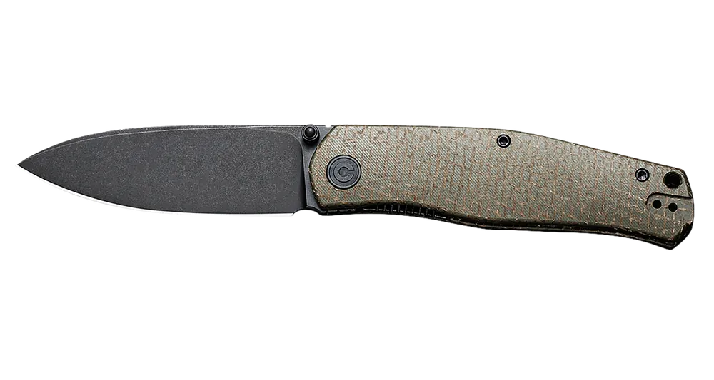 Civivi Sokoke EDC Folding Knife with 3.35" Black Stonewashed Blade and Green Burlap Micarta Handle