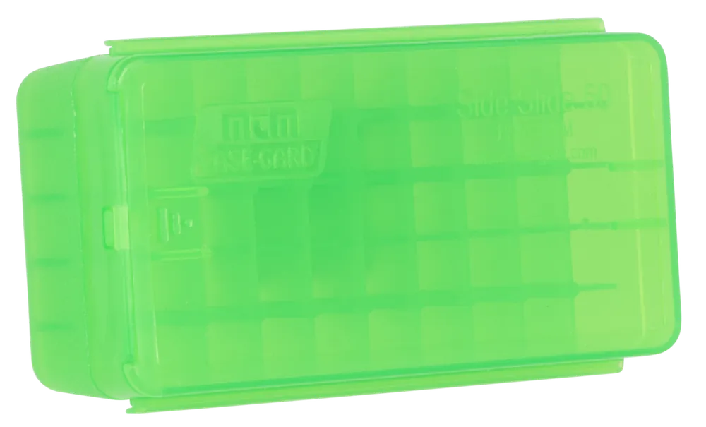 MTM Case-Gard P50SS9M16 Multi-Caliber Handgun Ammo Box - Clear Green, 50 Rounds