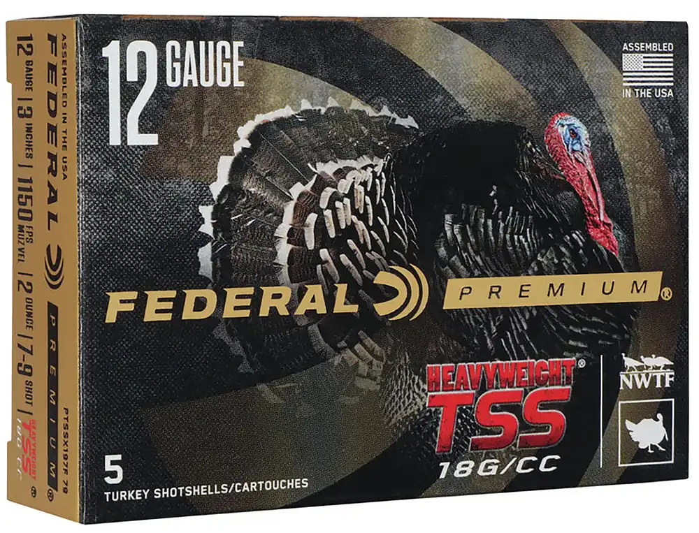 Federal Premium Turkey Heavyweight TSS 12 Gauge Shotgun Shells - 3" 2oz 7/9 Shot, 5/Box