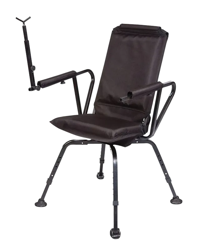 BenchMaster Sniper Seat 360 Shooting Chair with Black Steel Legs and Foam Back