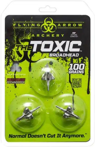 SilverFlying Arrow Broadhead Toxic 100GR 7/8" Cut 3-Pack