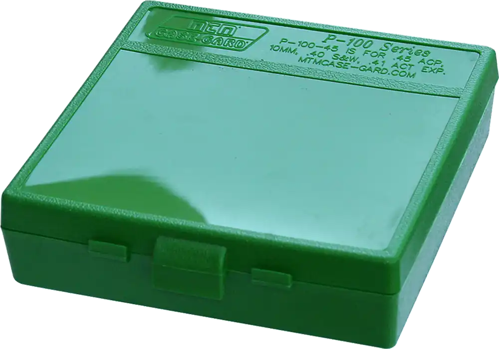 MTM Case-Gard P1004510 Multi-Caliber Ammo Box - 100 Round Capacity, Green