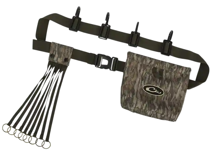Drake Waterfowl Ultimate Timber Strap with Adjustable 72" Strap, Hooks, Slip Ring Game Straps, and Shell Pouch in Mossy Oak Bottomland