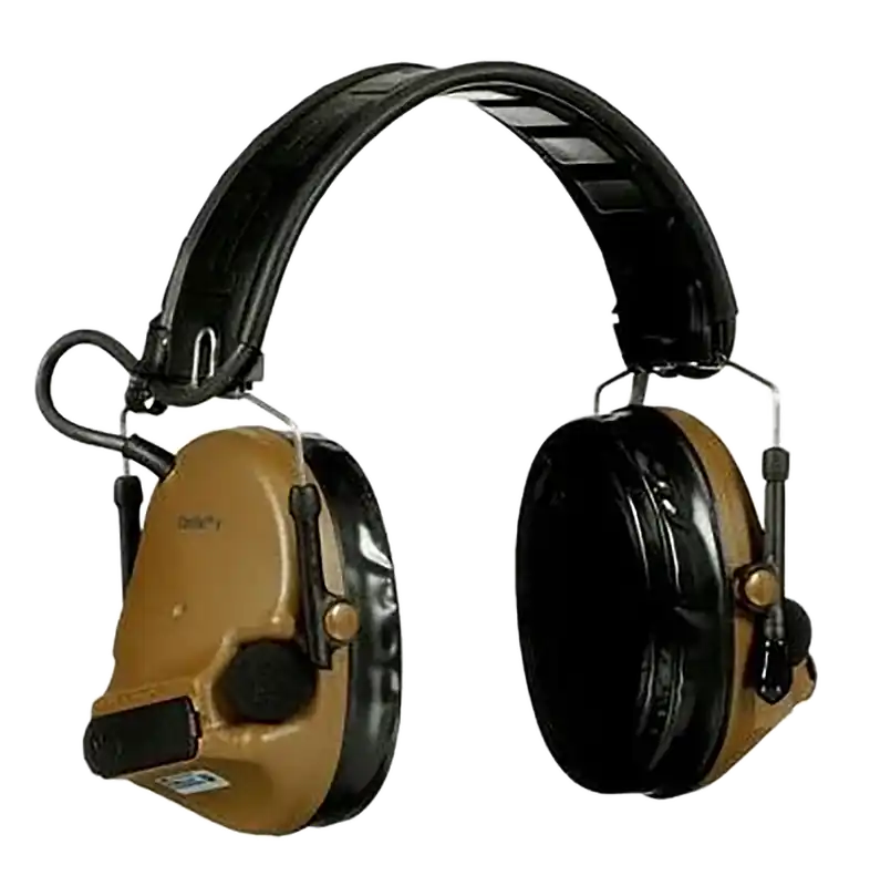 Peltor ComTac V Hearing Defender Headset, 23 dB, Over-the-Head, Coyote Brown